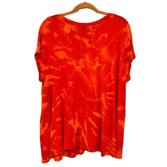 Orange loose fit flowy tie dye top - Picture 2 of 3